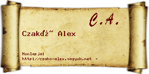 Czakó Alex névjegykártya