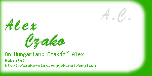 alex czako business card